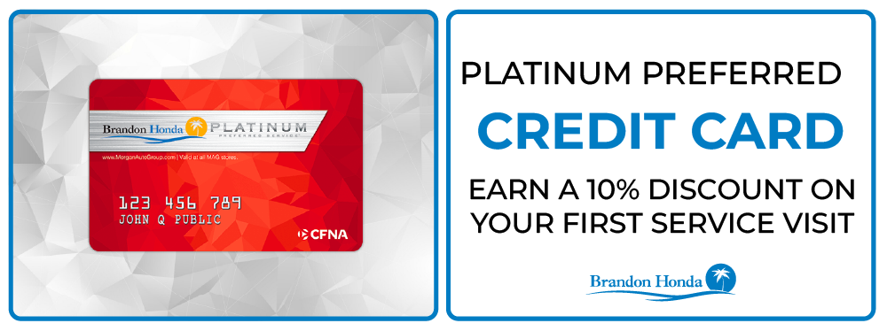 Brandon Honda CFNA Credit Card with the text - Platinum Preferred